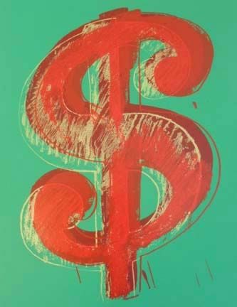 シルクスクリーン Warhol - Green Dollar