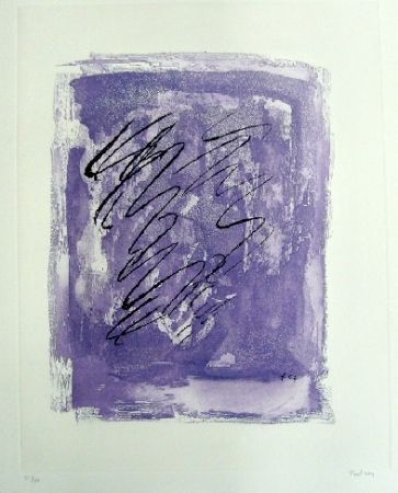 エッチングと　アクチアント Fautrier - Griffure sur fond violet