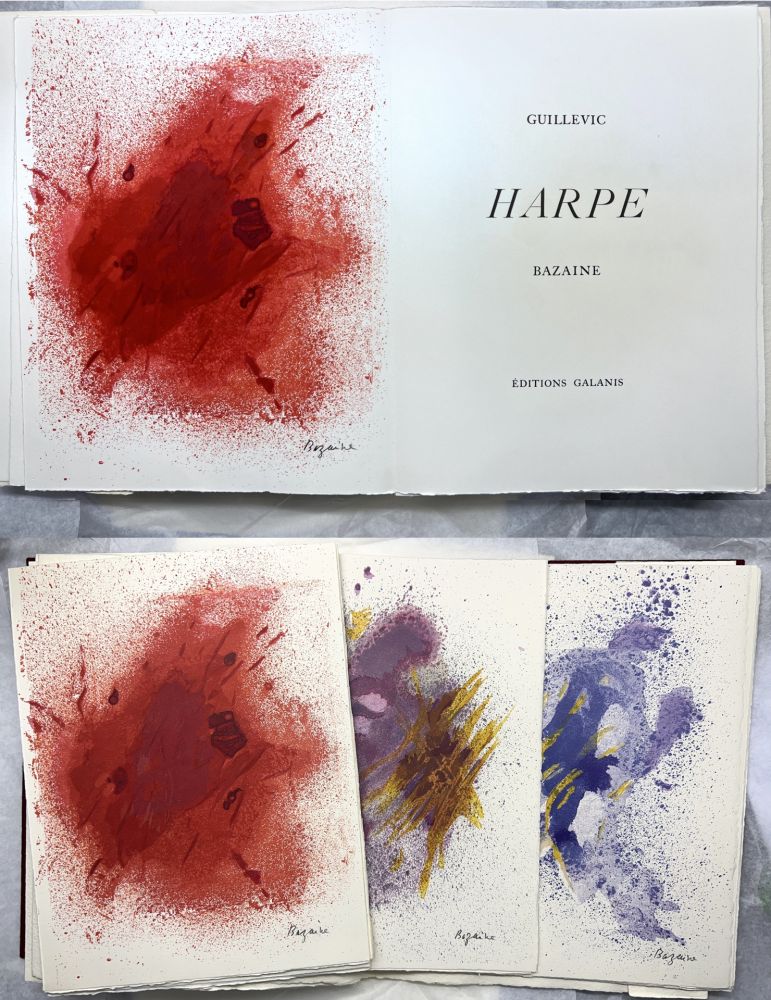 挿絵入り本 Bazaine - Guillevic : HARPE. 19 gravures originales, une double suite signée et un dessin original signé (1980)