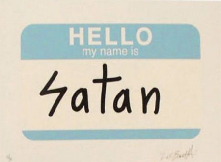シルクスクリーン Burnetti - Hello my name is Satan