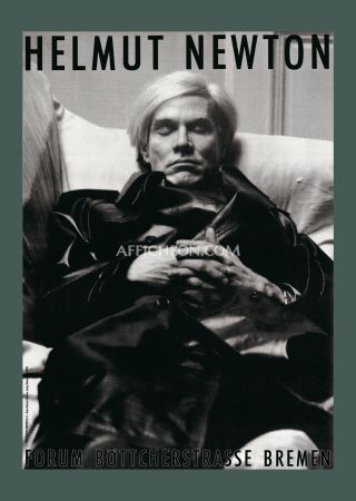 リトグラフ Newton - Helmut Newton: 'Andy Warhol, Paris, 1974' 1983 Offset-lithtograph
