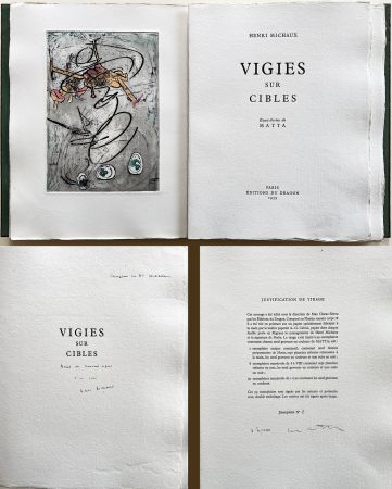 挿絵入り本 Matta - Henri Michaux : VIGIES SUR CIBLES. 9 gravures. Avec une dédicace autographe de Michaux.