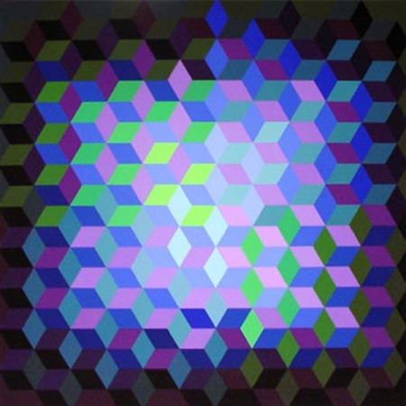 シルクスクリーン Vasarely - Hexagon 7