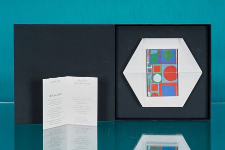 挿絵入り本 Vasarely - Hexagone - 1988, Artbooks and Sculpture Hand-signed