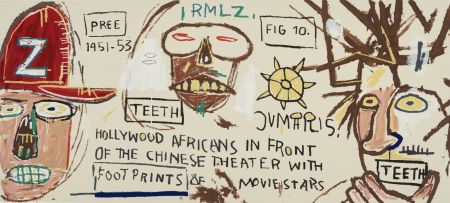 シルクスクリーン Basquiat - Hollywood Africans in front of the Chinese Theatre with Footprints of Movie Stars