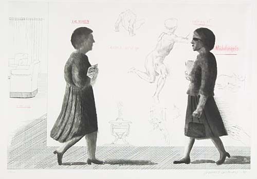 エッチングと　アクチアント Hockney - Homage to Michelangelo
