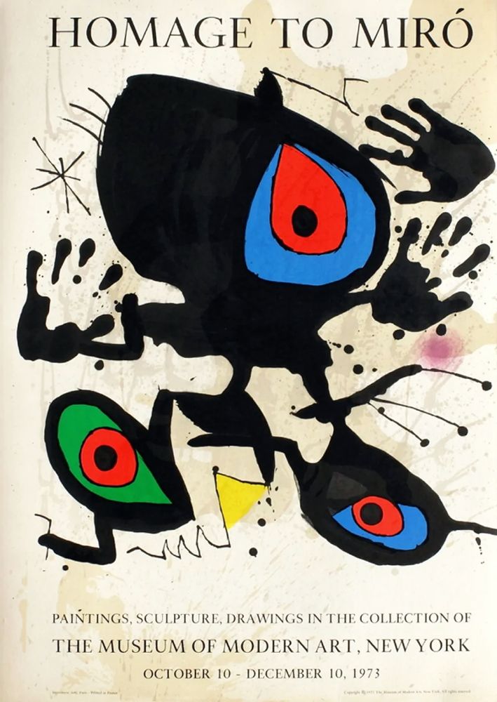 技術的なありません Miró - HOMAGE TO MIRO. Expo au MoMA de New York. 1973. Affiche originale.