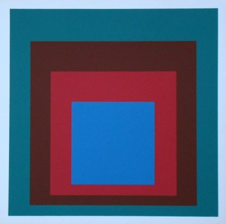 シルクスクリーン Albers - Homage to the Square - Protected Blue, 1957