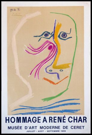 リトグラフ Picasso - HOMMAGE A RENE CHAR MUSEE CERET