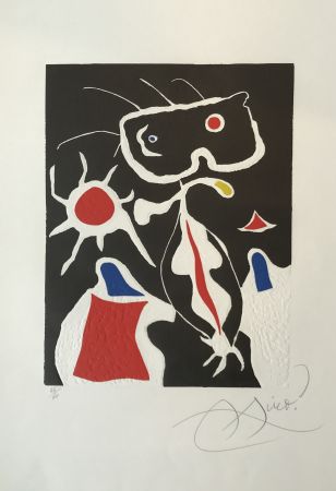 リノリウム彫版 Miró - Hommage a San Lazzaro