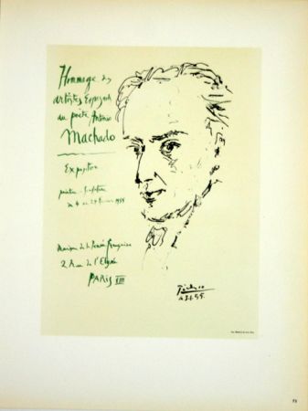 リトグラフ Picasso (After) - Hommage au Poete  Antonio Marchado