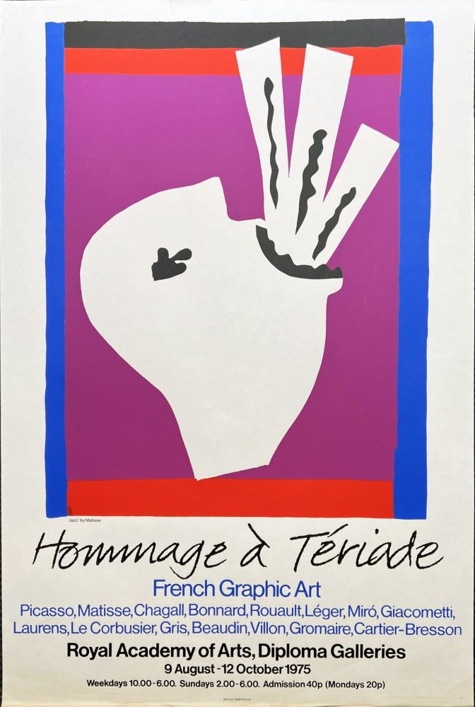 掲示 Matisse (After) - HOMMAGE À TÉRIADE -L'Avaleur de sabres (de Jazz) 1975