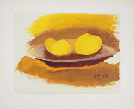 リトグラフ Braque - Hommage à Cézanne, Les pommes, , c