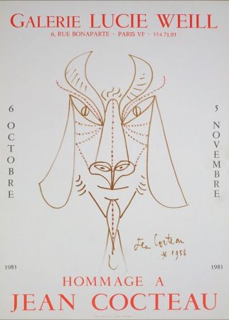 リトグラフ Cocteau - Hommage à Jean Cocteau, 1983