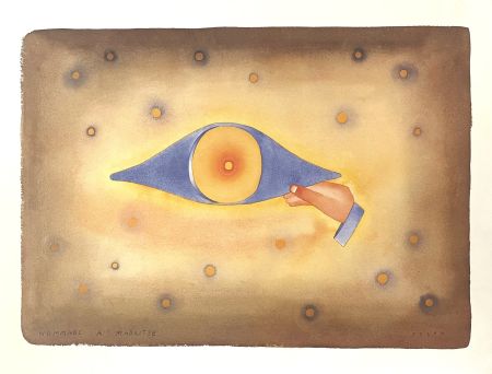 リトグラフ Folon - Hommage à Magritte