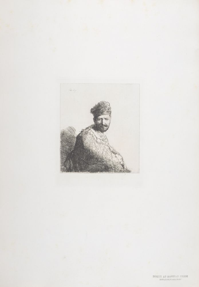 輪転グラビア印刷 Rembrandt - Homme au manteau brode