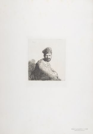 輪転グラビア印刷 Rembrandt - Homme au manteau brode