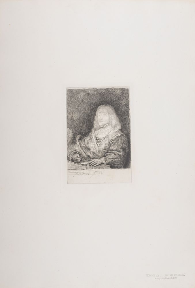 輪転グラビア印刷 Rembrandt - Homme avec chaine et croix