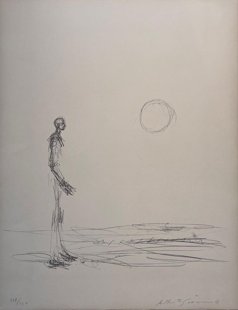 リトグラフ Giacometti - Homme debout et Soleil 