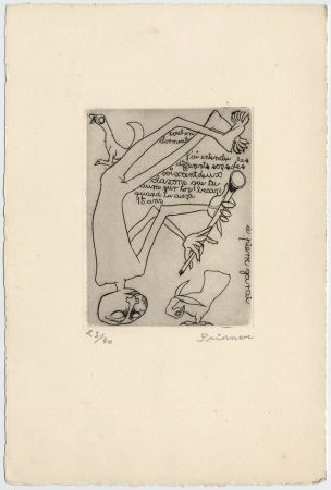エッチング Prinner - Homme jouant du pipeau (1938)