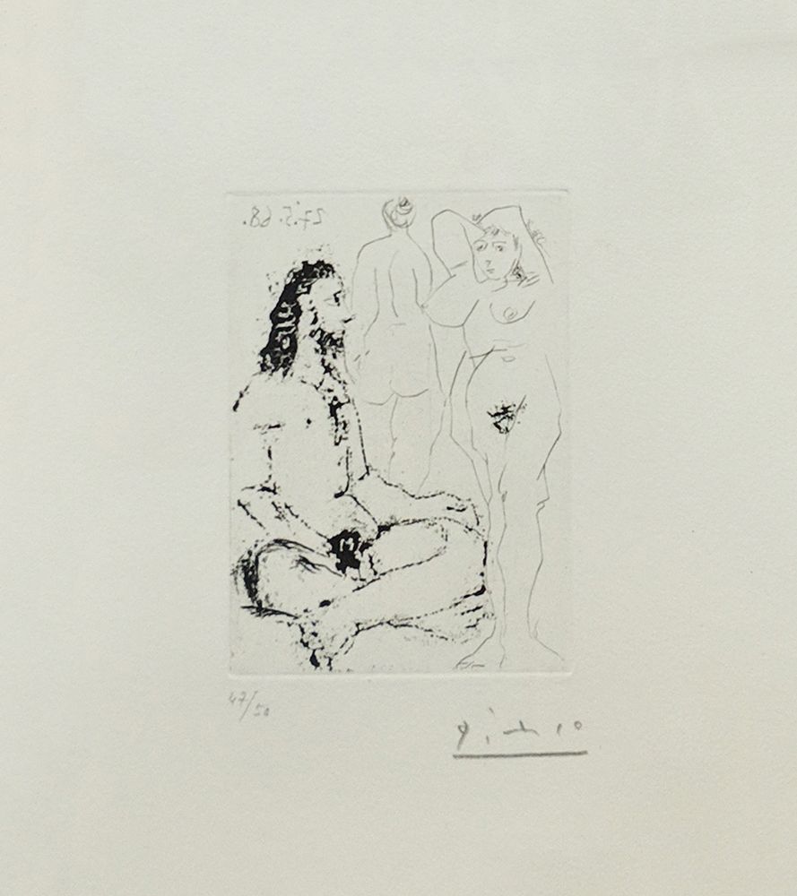 彫版 Picasso - HOMME NU ASSIS EN TAILLEUR (BLOCH 1600)