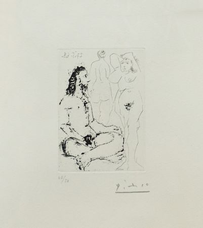 彫版 Picasso - HOMME NU ASSIS EN TAILLEUR (BLOCH 1600)