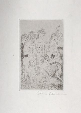 彫版 Laurencin - Huit filles dans un pré