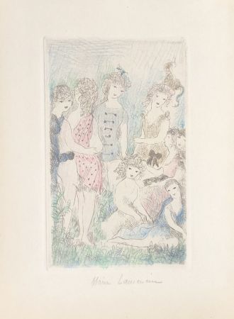 彫版 Laurencin - Huit filles dans un pré