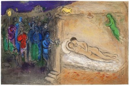 リトグラフ Chagall - HYMÉNÉE (de la suite Daphnis et Chloé - 1961)