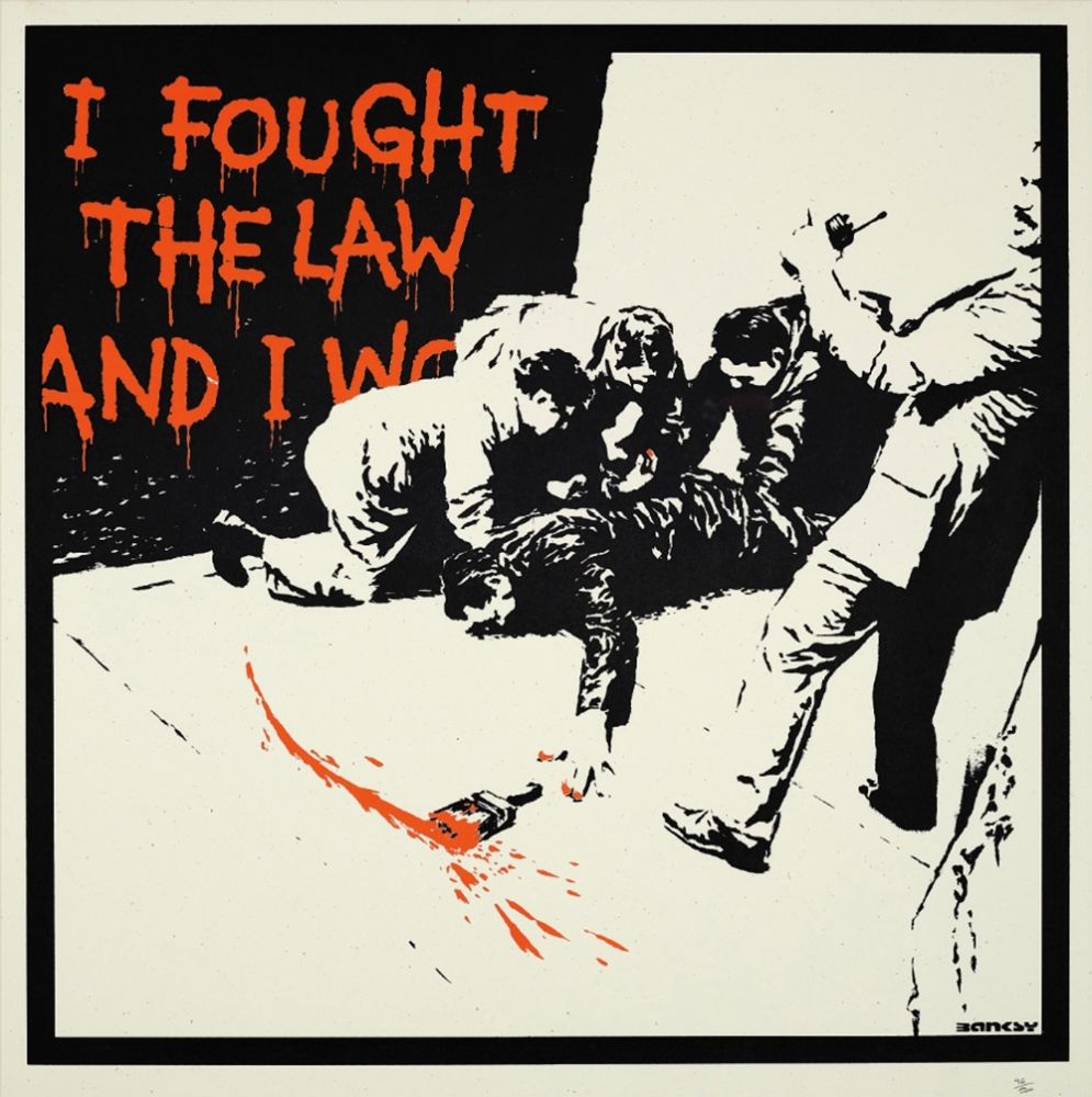 シルクスクリーン Banksy - I FOUGHT THE LAW