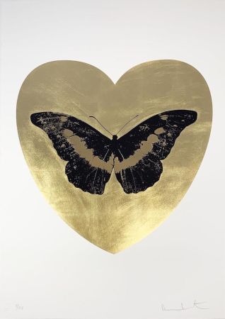 シルクスクリーン Hirst - I Love You - Gold Leaf/ Black/ Cool Gold