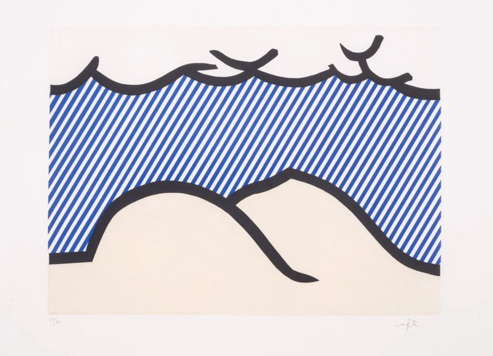 エッチングと　アクチアント Lichtenstein - Illustration for 'De Denver au Montana, Depart 27 Mai 1972' (I)