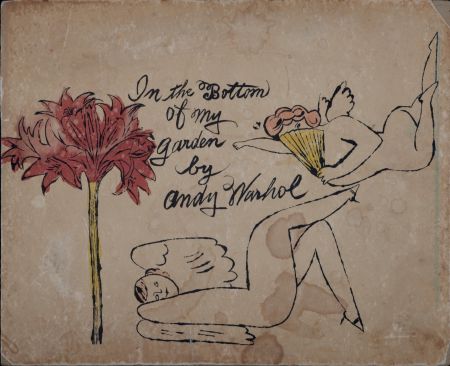 リトグラフ Warhol - In the Bottom of My Garden, c. 1956 - Hand-colored with watercolor!