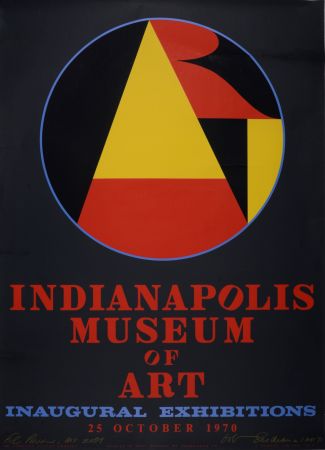 シルクスクリーン Indiana - Indianapolis Museum of Art, Inaugural Exhibitions, 1970 - Hand-signed