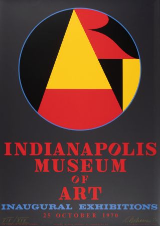 シルクスクリーン Indiana - Indianapolis Museum of Art, Inaugural Exhibitions, 1970 - Hand-signed