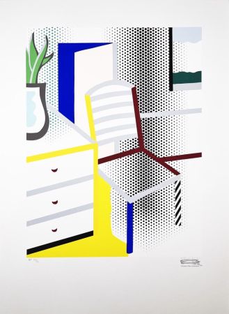 シルクスクリーン Lichtenstein - Interior with Chair from the Leo Castelli 90th Birthday portfolio
