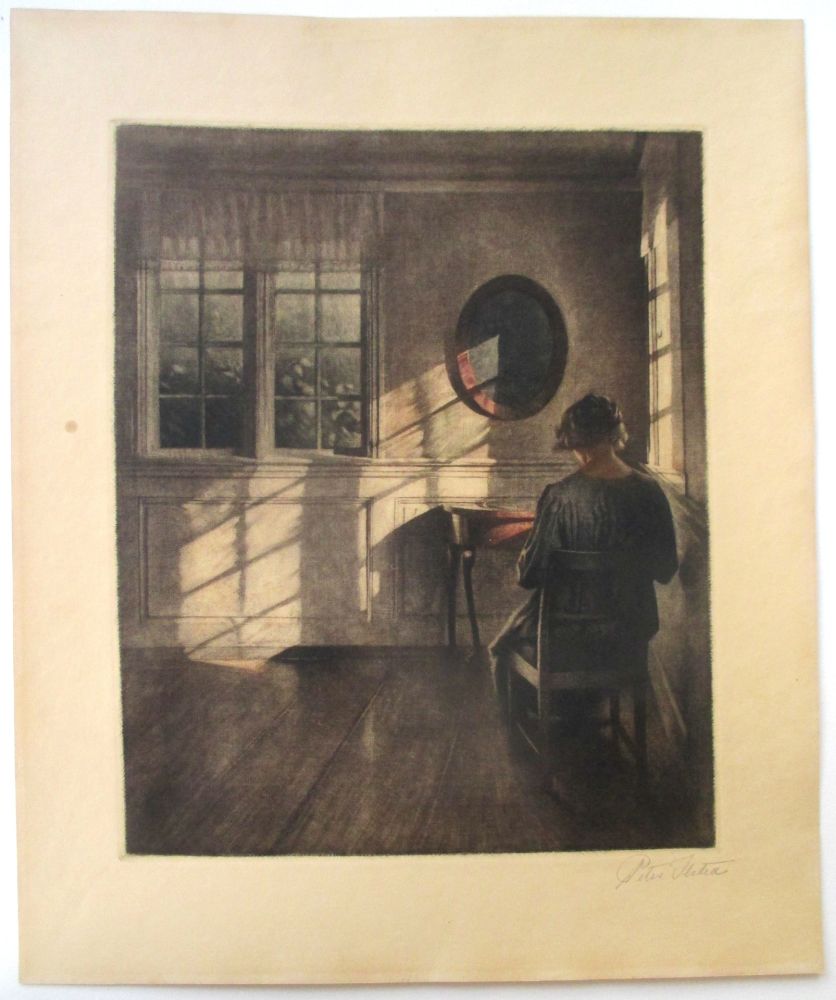 メゾチント彫法 Ilsted - Interior with sunshine
