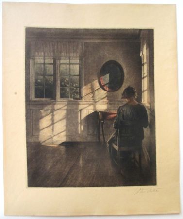 メゾチント彫法 Ilsted - Interior with sunshine