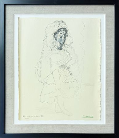 リトグラフ Picasso - Jacqueline en espagnole