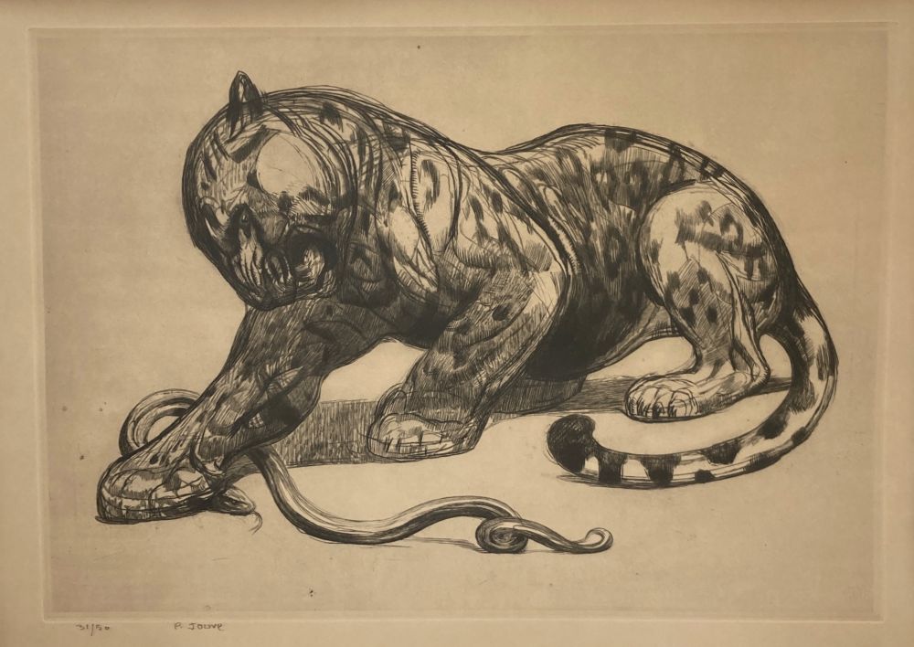 彫版 Jouve - Jaguar et serpent