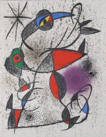 リトグラフ Miró - Jaillie du calcaire