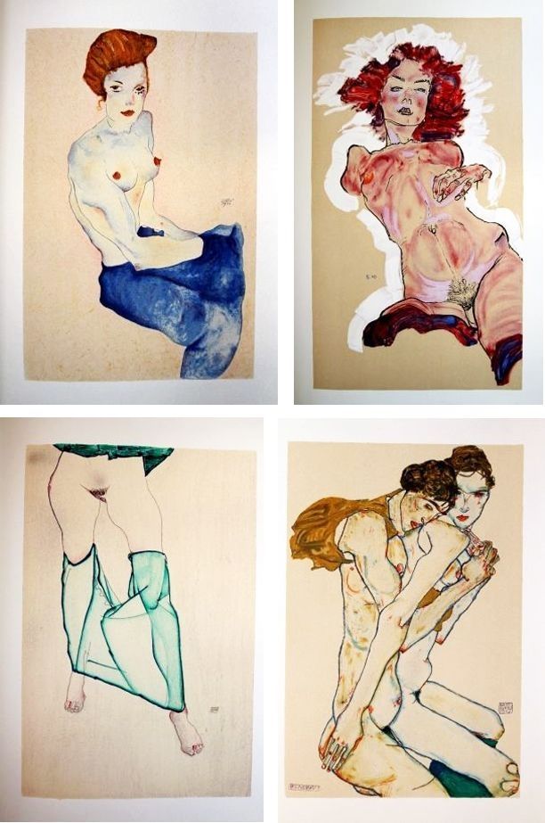 挿絵入り本 Schiele - Jane Kallir. SCHIELE EROTICA. 20 LITHOGRAPHIES. Le porfolio complet (Anthèse 2007)