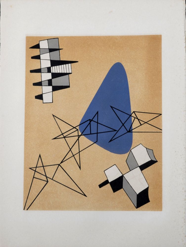 リトグラフ Arp - Jean Arp, Alberto Magnelli & Sophie Taeuber-Arp. - Untitled Collaboration, Aux Nourritures Terrestres, 1950