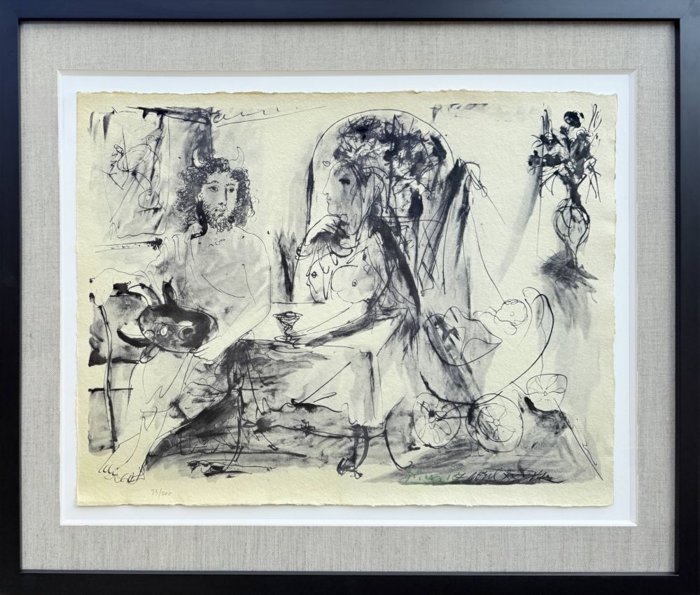 リトグラフ Picasso - Jeune faune, femme et enfant