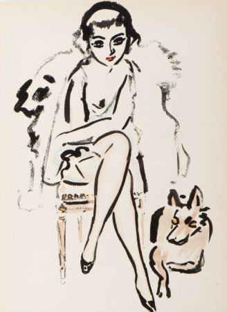 ステンシル Van Dongen - Jeune femme au chien