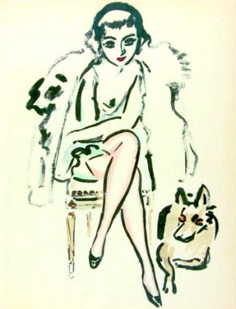 ステンシル Van Dongen - Jeune femme au chien