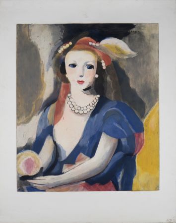 エッチング Laurencin - Jeune femme au collier de perles, circa 1980
