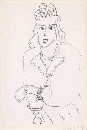 リトグラフ Matisse - Jeune Femme Coiffure Louis XV (Woman Hairdresser Louis XV) from Poèmes de Charles D’Orléans, 1942