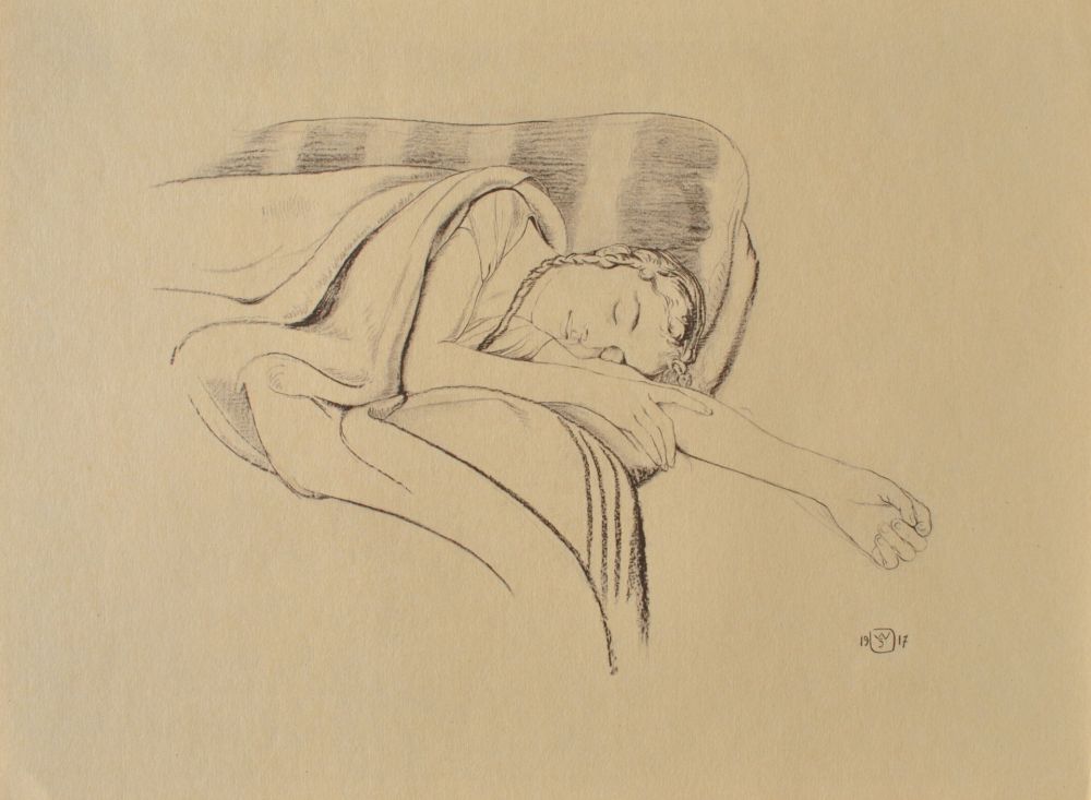 彫版 Sauer - Jeune femme dormant