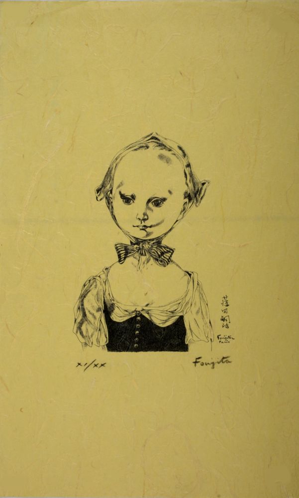 リトグラフ Foujita - Jeune Fille au bonnet, 1957